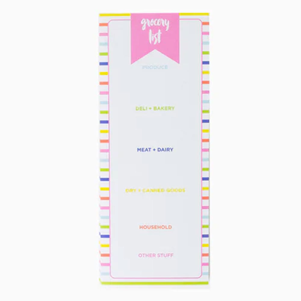 Striped Grocery List Notepad w/Magnet (4x10)