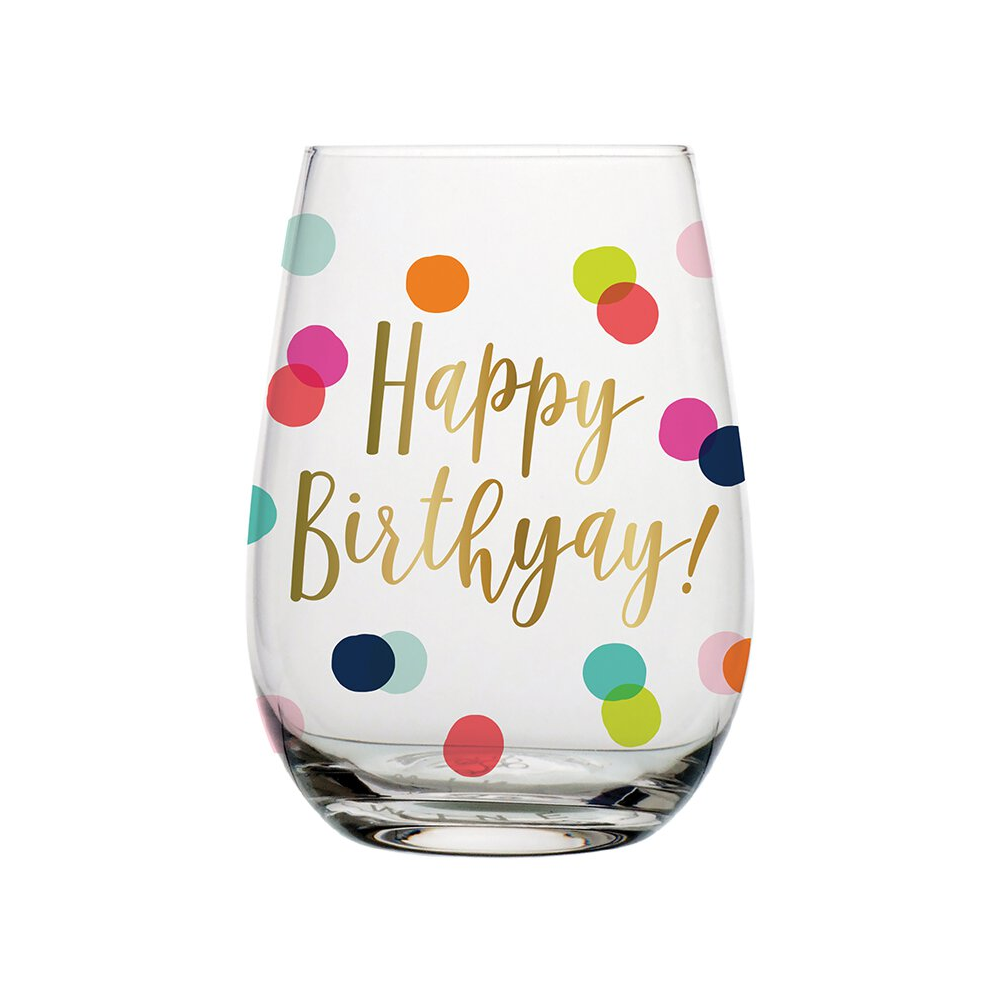 Happy Birthyay Stemless Wine