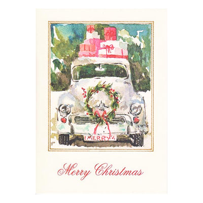 Here Comes Santa Boxed Holiday Cards  (box of 10) - Barque Gifts