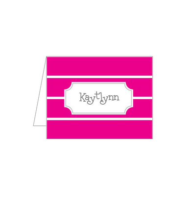 Hot Pink Stripe Folded Note - Barque Gifts