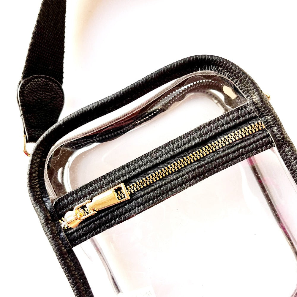 Clear Crossbody w/Zippered Pocket