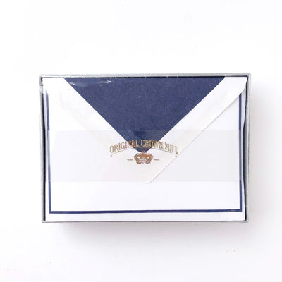 Flat Border Note Card w/Tissue Lined Envelope (box of 25) - Barque Gifts