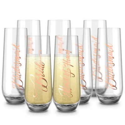 Bridal Champagne Flutes (Set of 8)