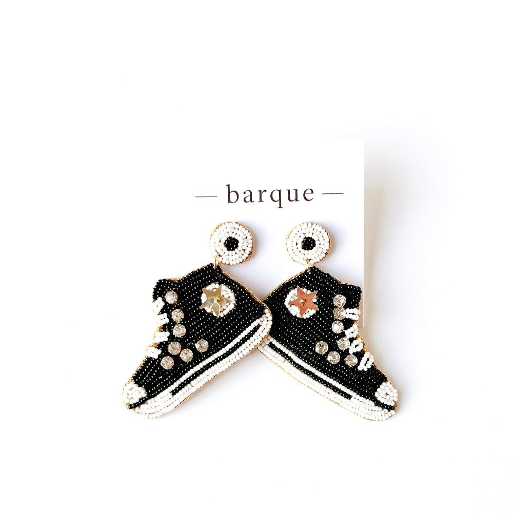 beaded sneaker earrings on barquegifts.com