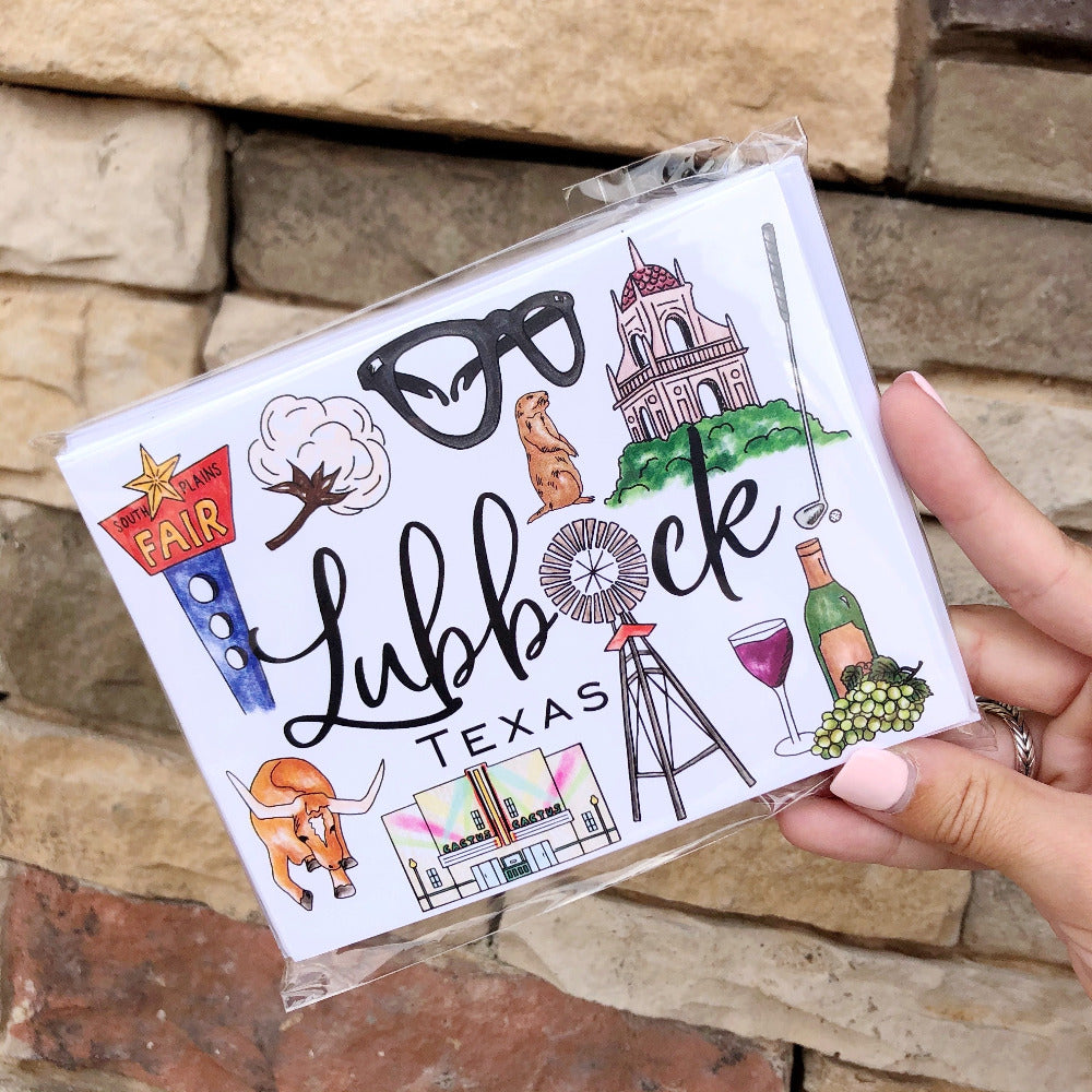 hand drawn lubbock folded notes on barquegifts.com