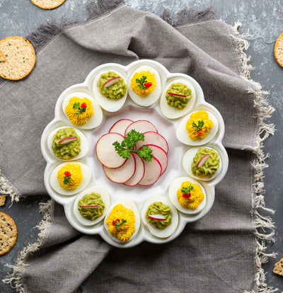 Ceramic Round Deviled Egg Dish (holds 12)