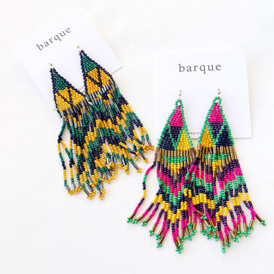 Boho Beaded Tassel Earrings