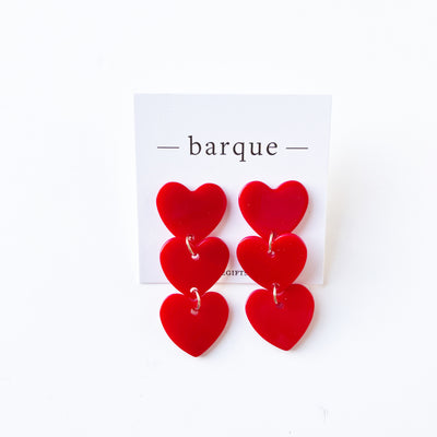 3-Tier Heart Earrings