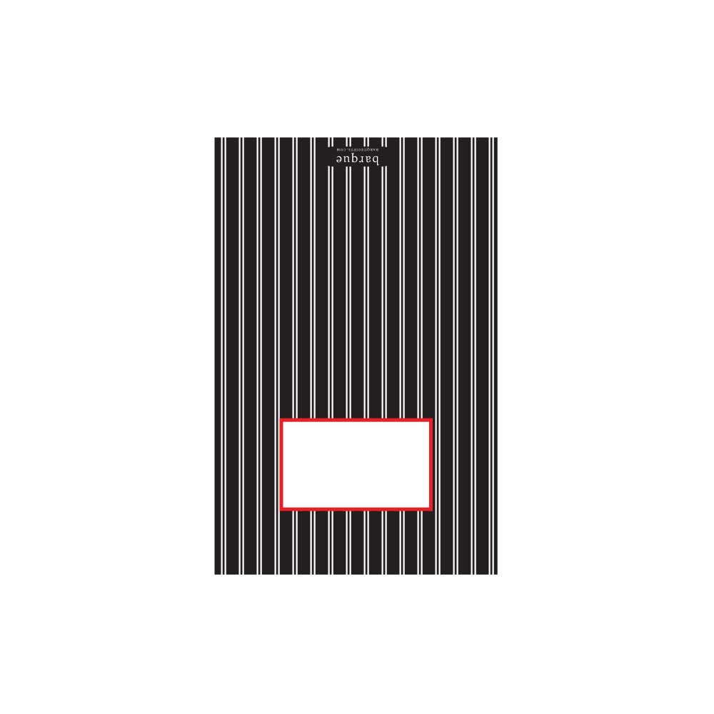Black Pinstripe Folded Note - Barque Gifts