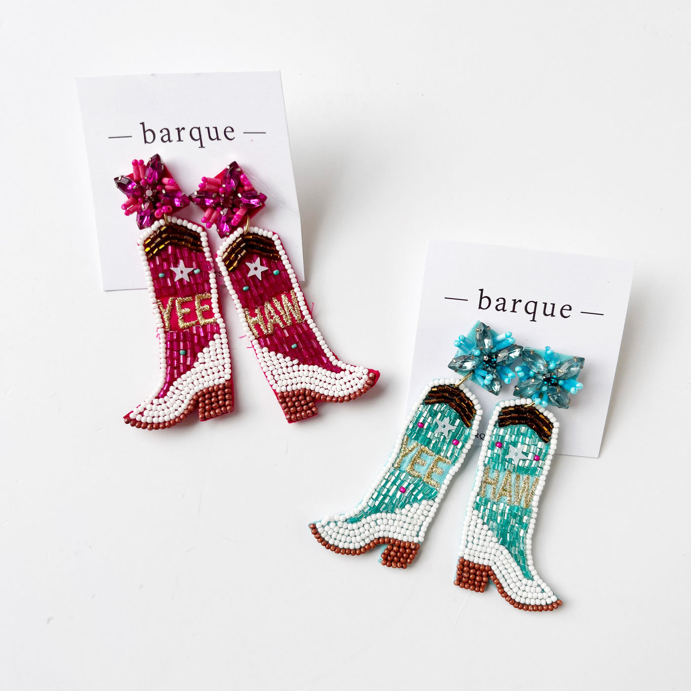 Beaded Yee-Haw Boot Earrings