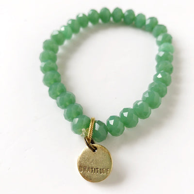crystal bracelet with gratitude charm on barquegifts.com