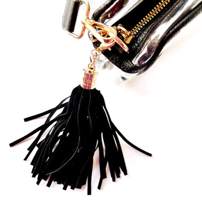 Rectangular Clear Crossbody w/Tassel