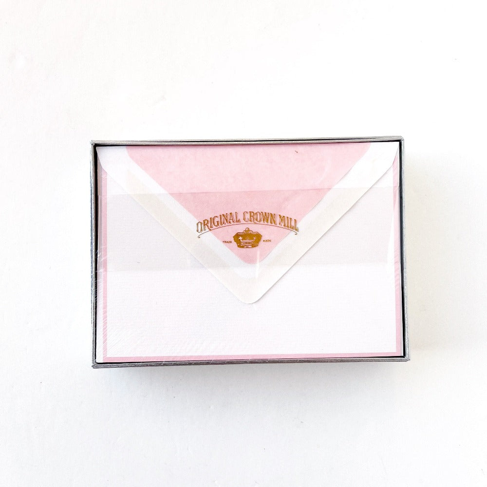 Flat Border Note Card w/Tissue Lined Envelope (box of 25)