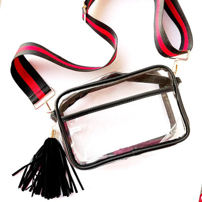 Rectangular Clear Crossbody w/Tassel