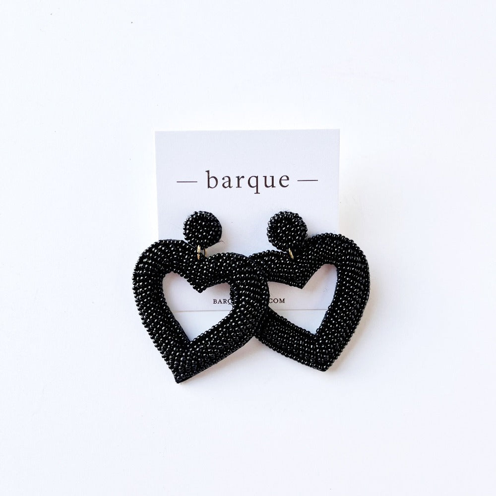 beaded heart earrings on barquegifts.com