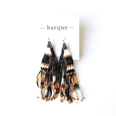 Triangle Tassel Beaded Earrings