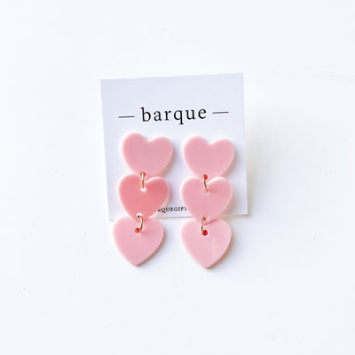 3-Tier Heart Earrings