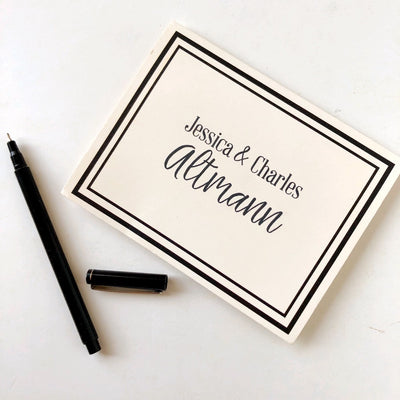 Black Border Folded Note - Barque Gifts