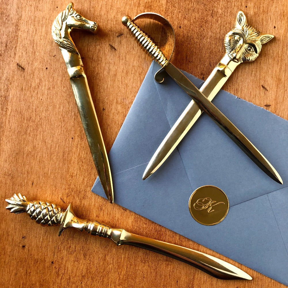 brass letter opener on barquegifts.com