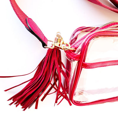 Rectangular Clear Crossbody w/Tassel