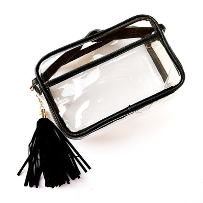 Rectangular Clear Crossbody w/Tassel