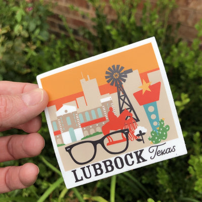 lubbock icons waterproof sticker on barquegifts.com