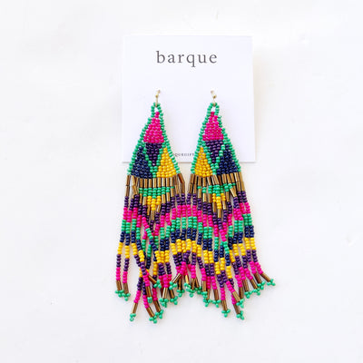 Boho Beaded Tassel Earrings