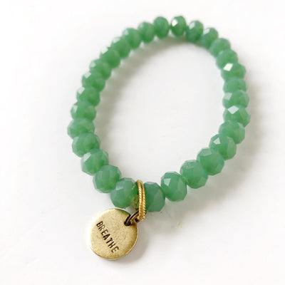 crystal bracelet with breathe charm on barquegifts.com