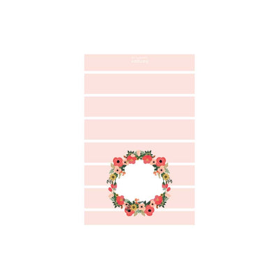 Light Coral Stripe Floral Folded Note - Barque Gifts