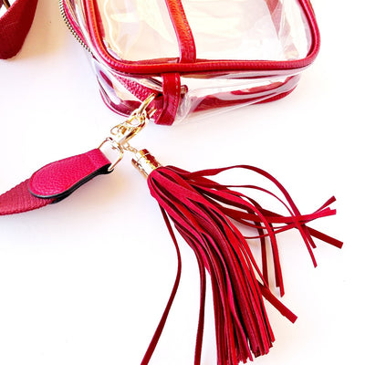 Rectangular Clear Crossbody w/Tassel