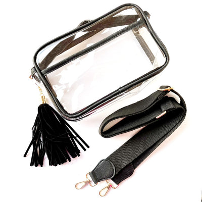 Rectangular Clear Crossbody w/Tassel