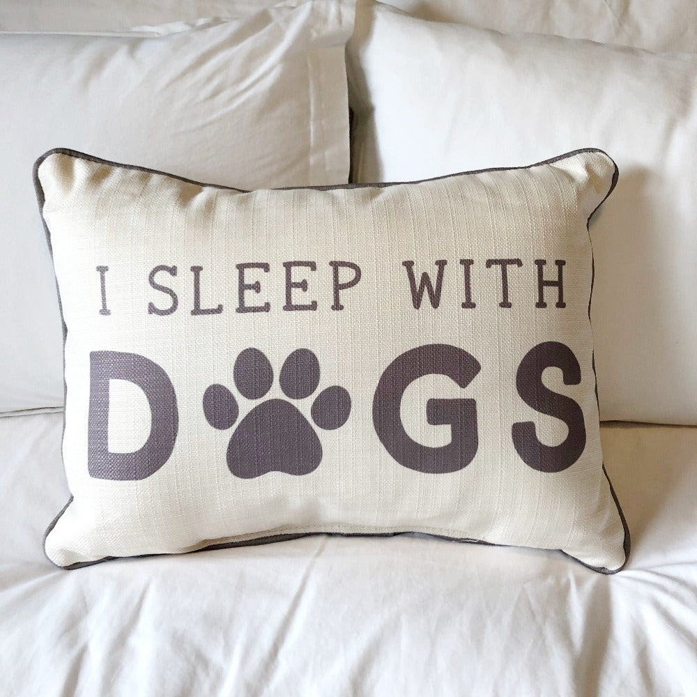 i sleep with dogs pillow on barquegifts.com