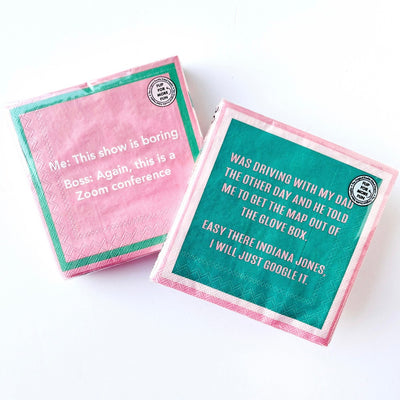 Zoom/Indiana Jones Funny Beverage Napkins