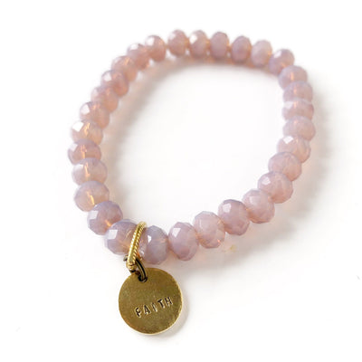 crystal bracelet with faith charm on barquegifts.com