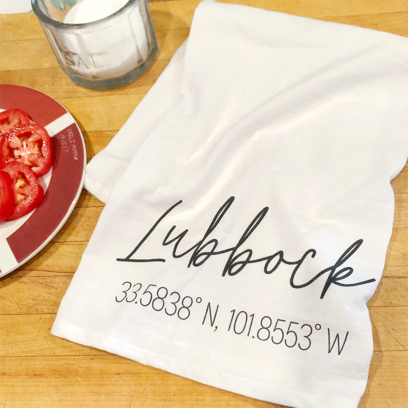 Lubbock Coordinates Flour Sack Towel