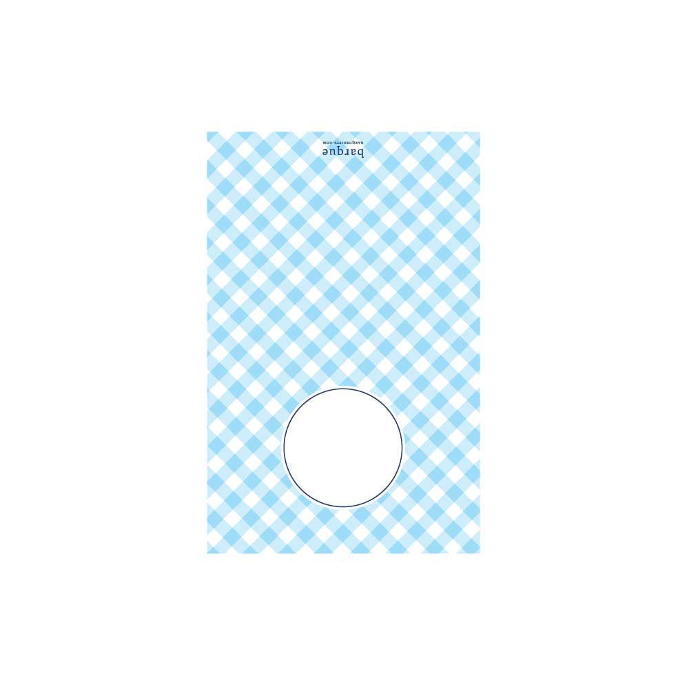 Light Blue Gingham Folded Note - Barque Gifts