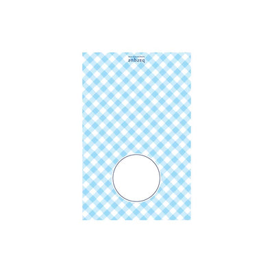 Light Blue Gingham Folded Note - Barque Gifts