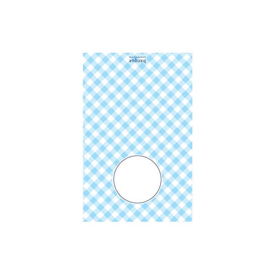 Light Blue Gingham Folded Note - Barque Gifts