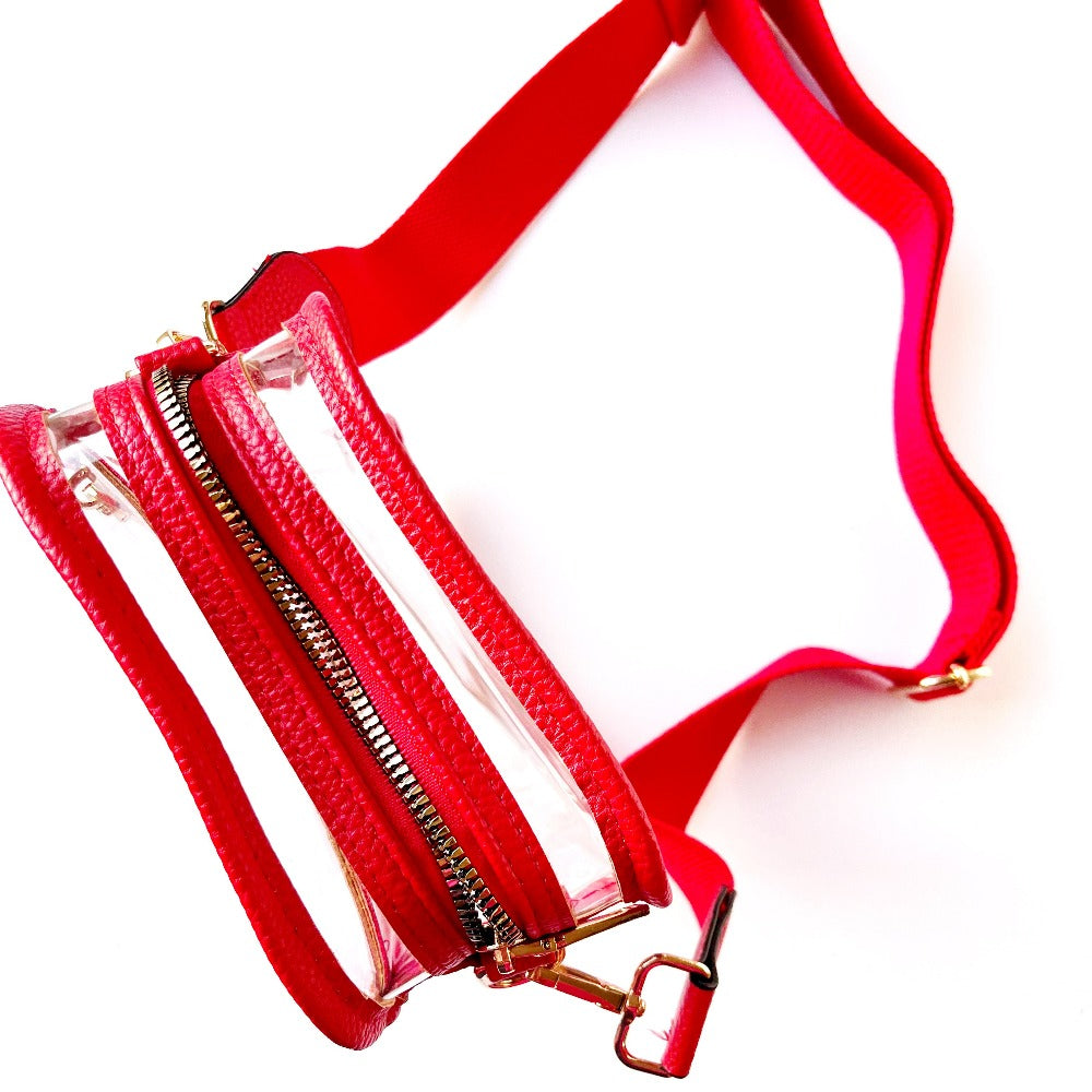 Clear Crossbody w/Zippered Pocket