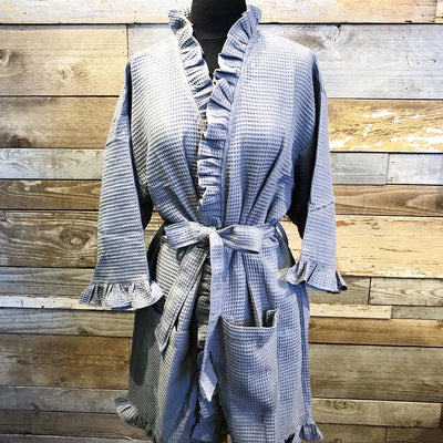 Ruffled Waffle Weave Robe (36")