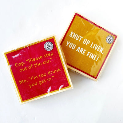 Too Drunk/Shut Up Liver Funny Beverage Napkins