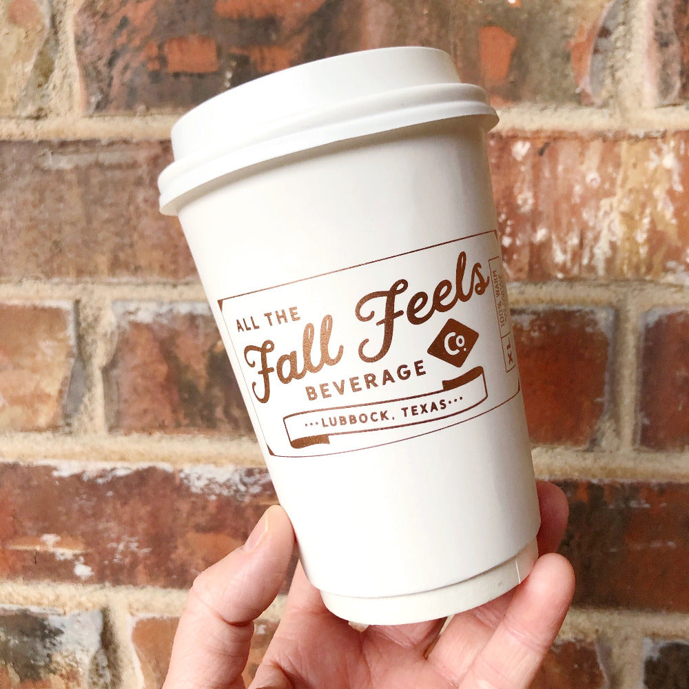 fall feels beverage co. cups on barquegifts.com