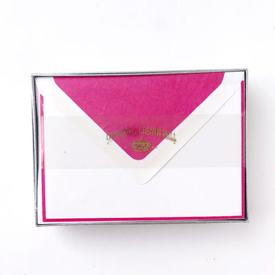 Flat Border Note Card w/Tissue Lined Envelope (box of 25) - Barque Gifts