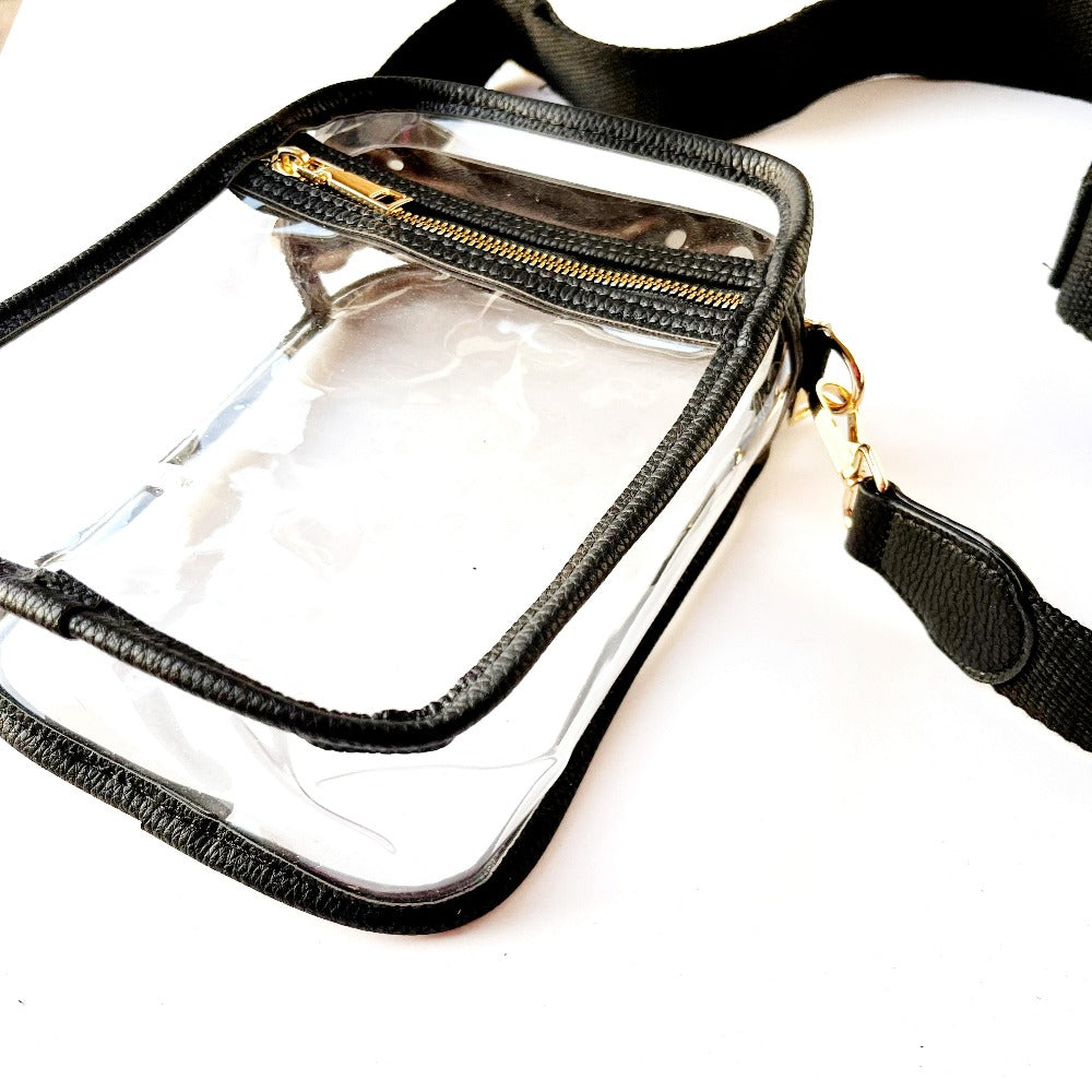 Clear Crossbody w/Zippered Pocket