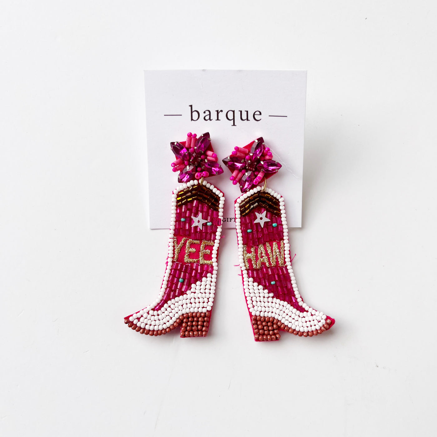 Beaded Yee-Haw Boot Earrings