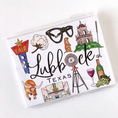 hand drawn lubbock folded notes on barquegifts.com