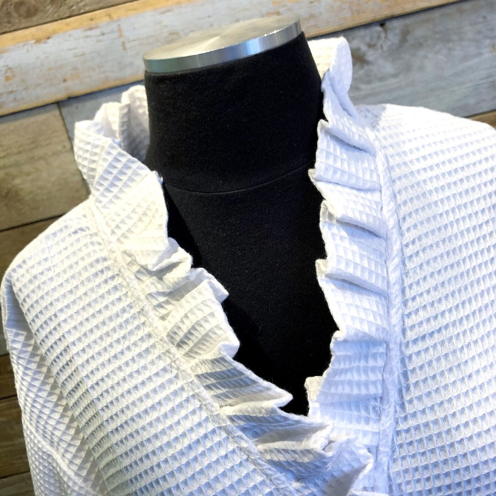 ruffled waffle weave robe on barquegifts.com