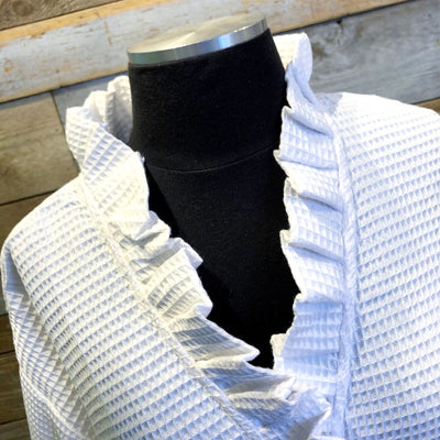 ruffled waffle weave robe on barquegifts.com