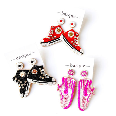 beaded sneaker earrings on barquegifts.com