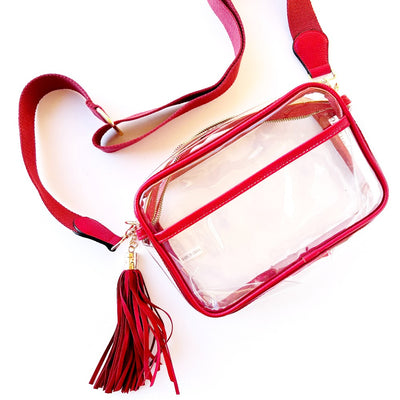 Rectangular Clear Crossbody w/Tassel